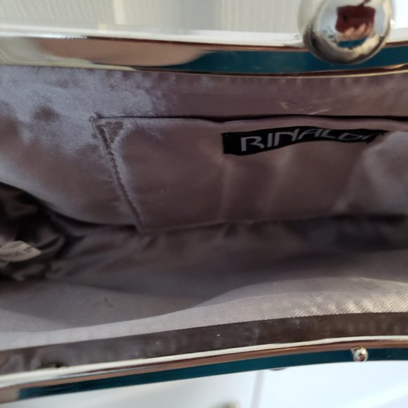 Wedding season 💞👰Rinaldi EuC grey clutch purse with bonus - Picture 6 of 7